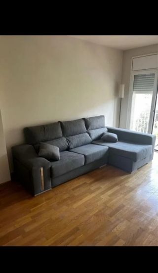 Sofá modular gris tela