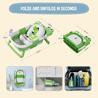 Bañera Bebé Plegable con Cojín Antideslizante