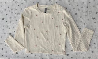 Suéter crop H&M manga larga beige
