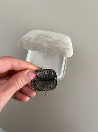 Monedero vintage plata media luna