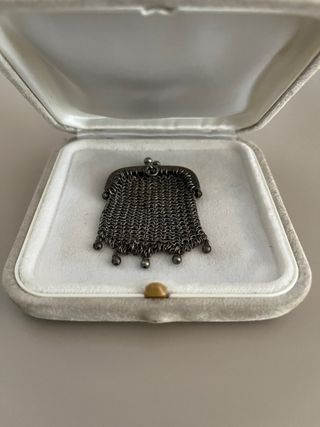 Monedero vintage plata media luna