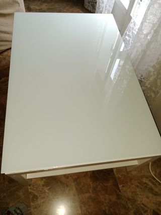 Mesa de centro cristal y madera