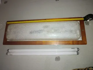 Lámpara de techo madera y cristal