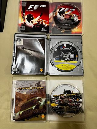 Volante y 3 juegos PS3 F1 GT5 y Motor Storm