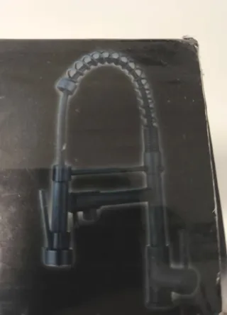 Grifo Cocina Negro Monomando Alto + Ducha