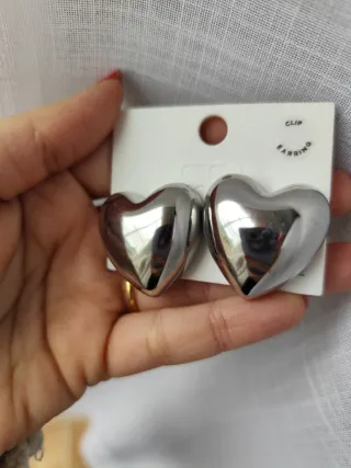 Pendientes corazón acero inoxidable grandes