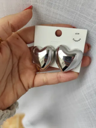 Pendientes corazón acero inoxidable grandes