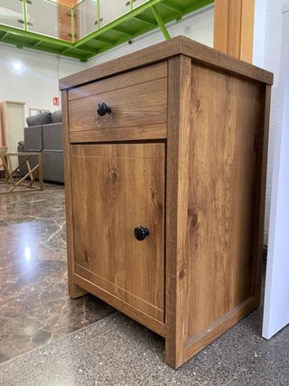 Mesita de noche madera y mármol