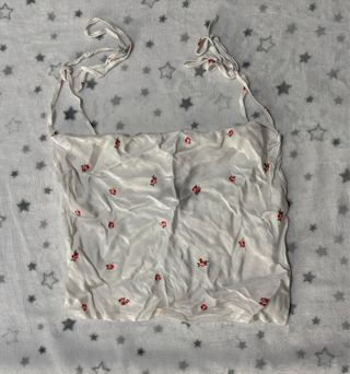 Top corto seda tirantes atar flores