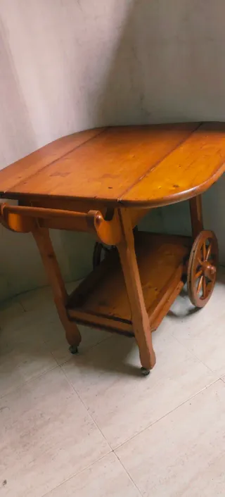 Carrito con alas abatibles de bar vintage