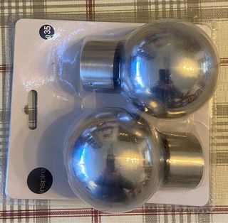 Terminaciones para barra de cortina plateadas