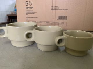 Juegode tazas y platillos café vintage/retro,verde