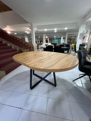 Mesa redonda extensible madera