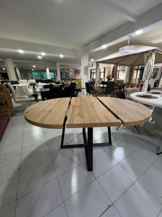 Mesa redonda extensible madera