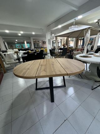 Mesa redonda extensible madera
