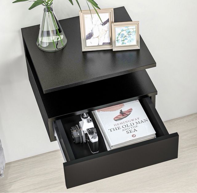 Mesitas de noche flotantes negras