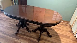 Mesa comedor extensible de madera