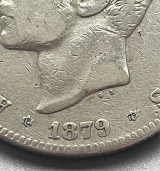2 Pesetas 1879 EM M *18 *79 Alfonso XII.