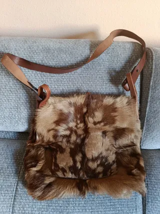 Bolso de hombro de pelo