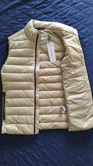 Chaleco Calvin Klein Plumas Beige/Negro