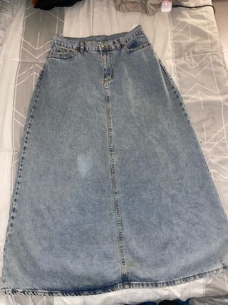Falda vaquera larga azul