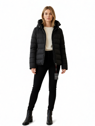 Giubbotto nero in pelliccia sintetica