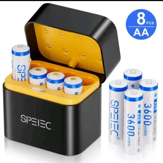Cargador SPELEC + 8 Pilas AA Recargables