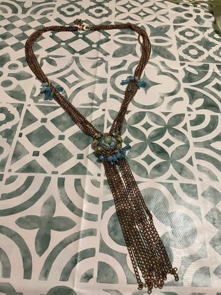 Collana vintage oro e turchese