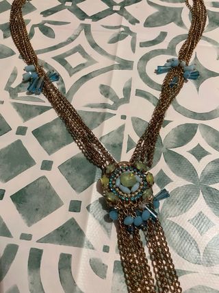 Collana vintage oro e turchese