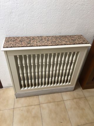 Muebles radiador de mármol y madera