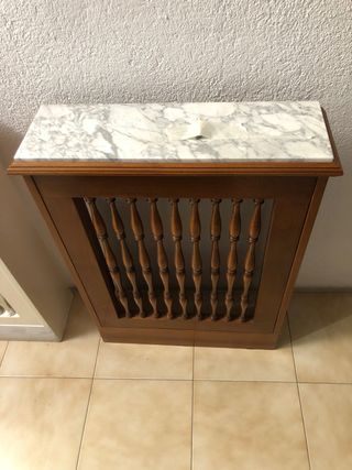 Muebles radiador de mármol y madera