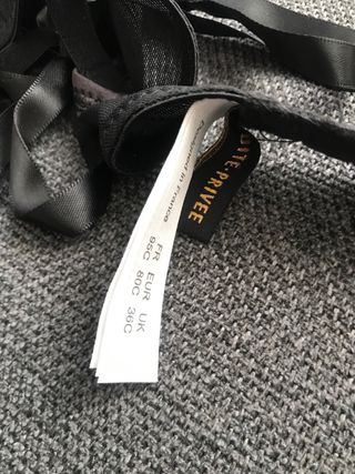 Conjunto lencería braga y sujetador negro nuevo