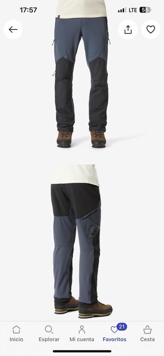 Pantalón técnico montaña trekking Forclaz L 44