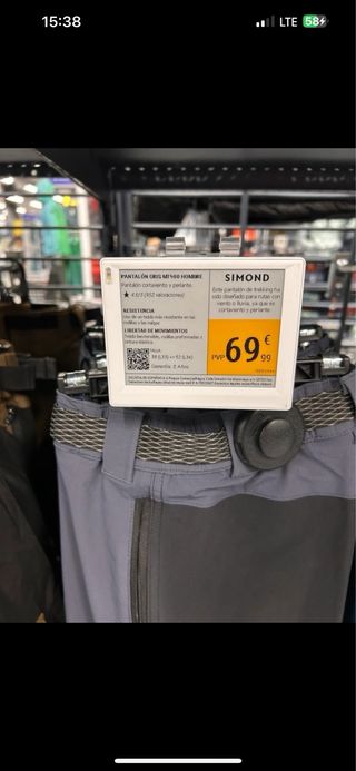 Pantalón técnico montaña trekking Forclaz L 44