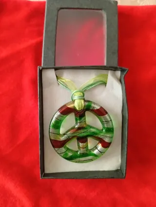 Colgante Murano Símbolo Paz Cristal