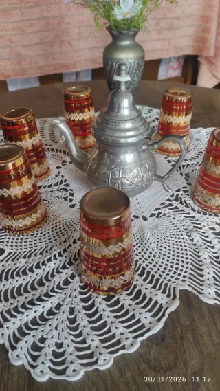 Tetera Marroquí y 6 Vasos