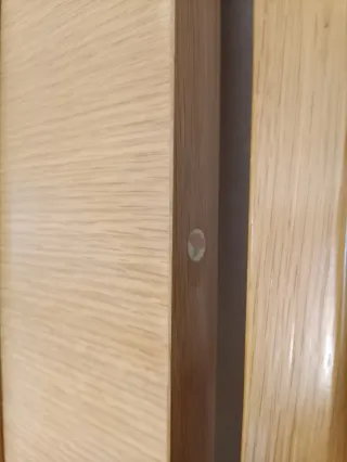 Puerta doble madera con cristal