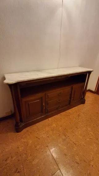 Mueble aparador mármol y madera noble
