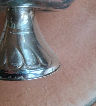 Centrotavola cristallo e argento decorato