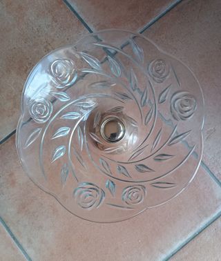 Centrotavola cristallo e argento decorato