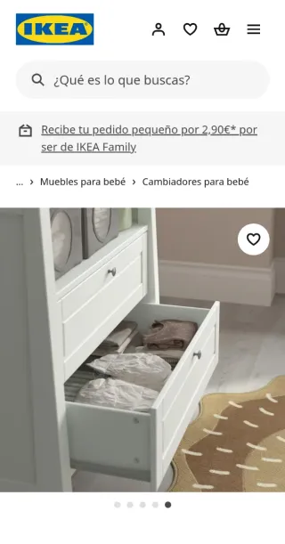 Cómoda cambiador infantil blanca