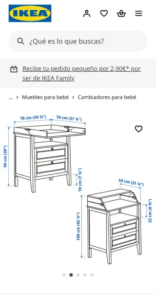 Cómoda cambiador infantil blanca