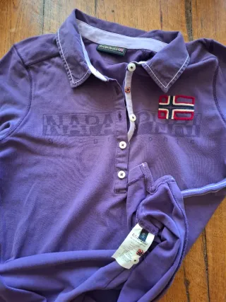 Polo Napapijri Manga Larga Morado