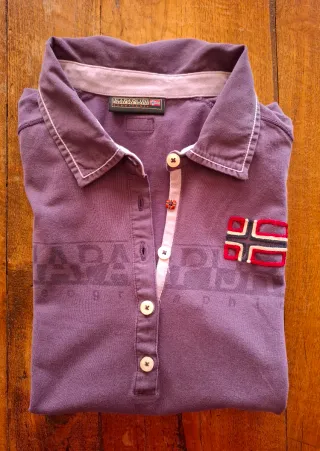 Polo Napapijri Manga Larga Morado