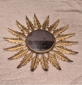 Espejo Sol Metal Dorado