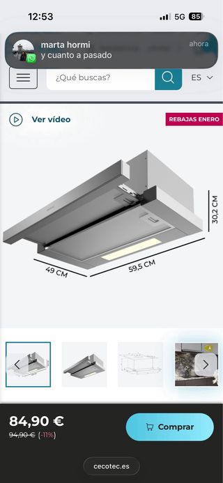 Campana extractora Cecotec Bolero Flux 606500
