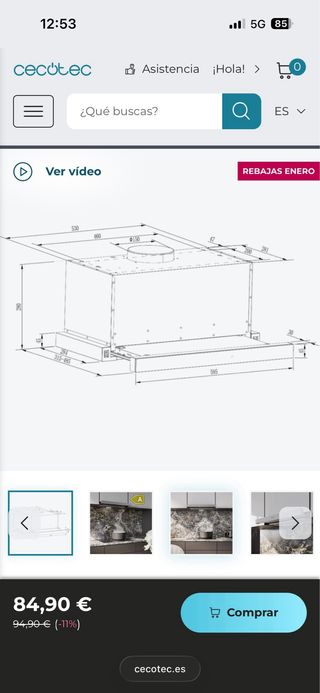 Campana extractora Cecotec Bolero Flux 606500