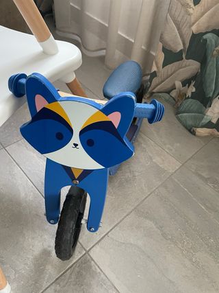 Bicicleta equilibrio madera mapache madera