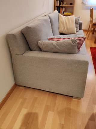 Sofá de 3 plazas de tela gris