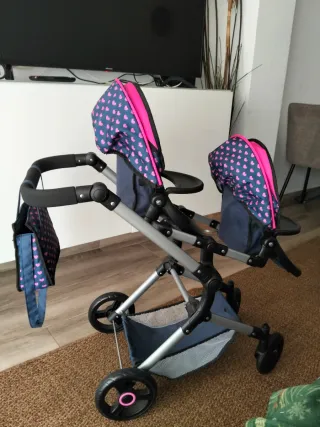 Carro de muñecas gemelar nuevo